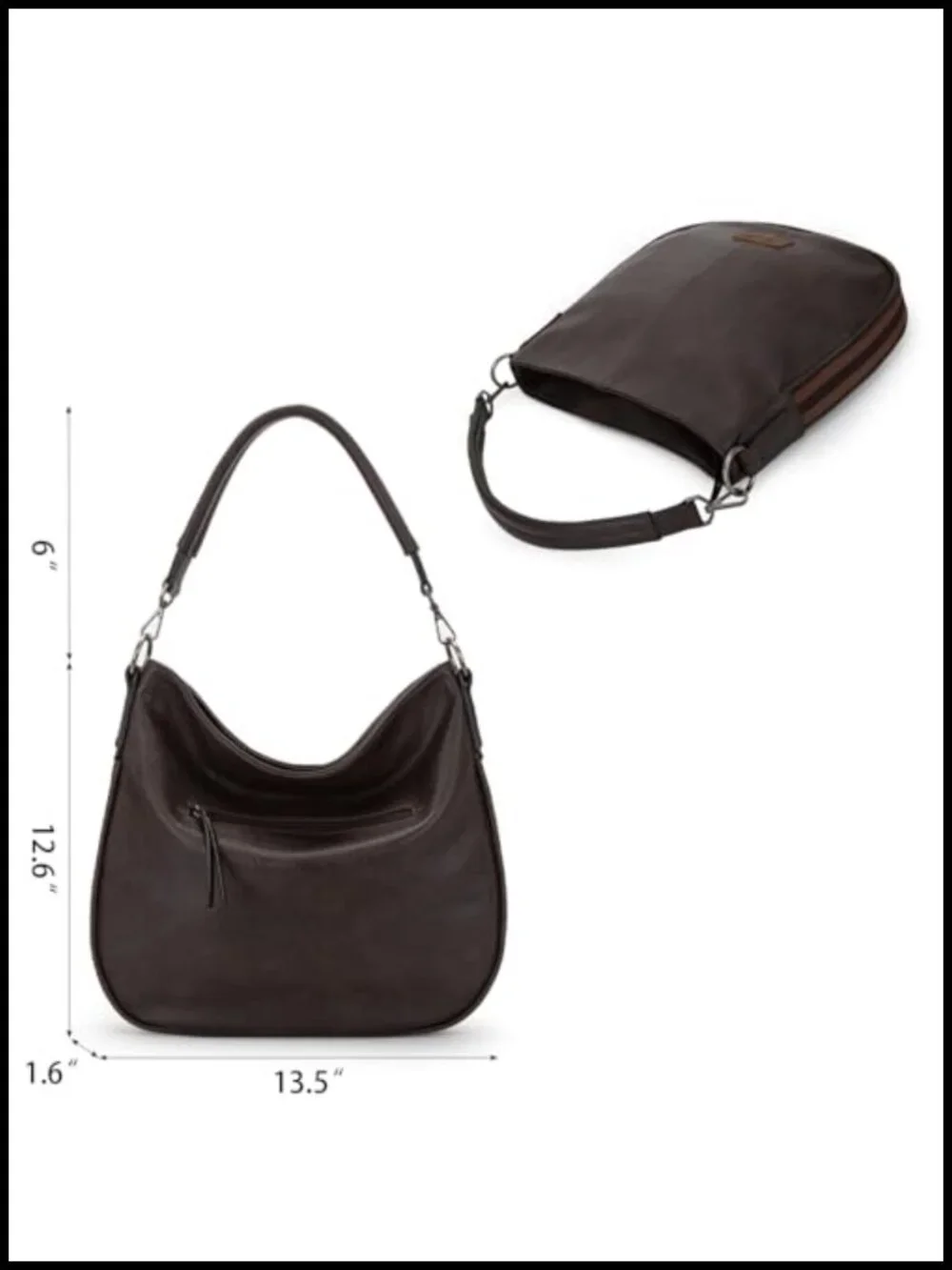 Vegan Leather Hobo Crossbody Shoulder Bag Purse